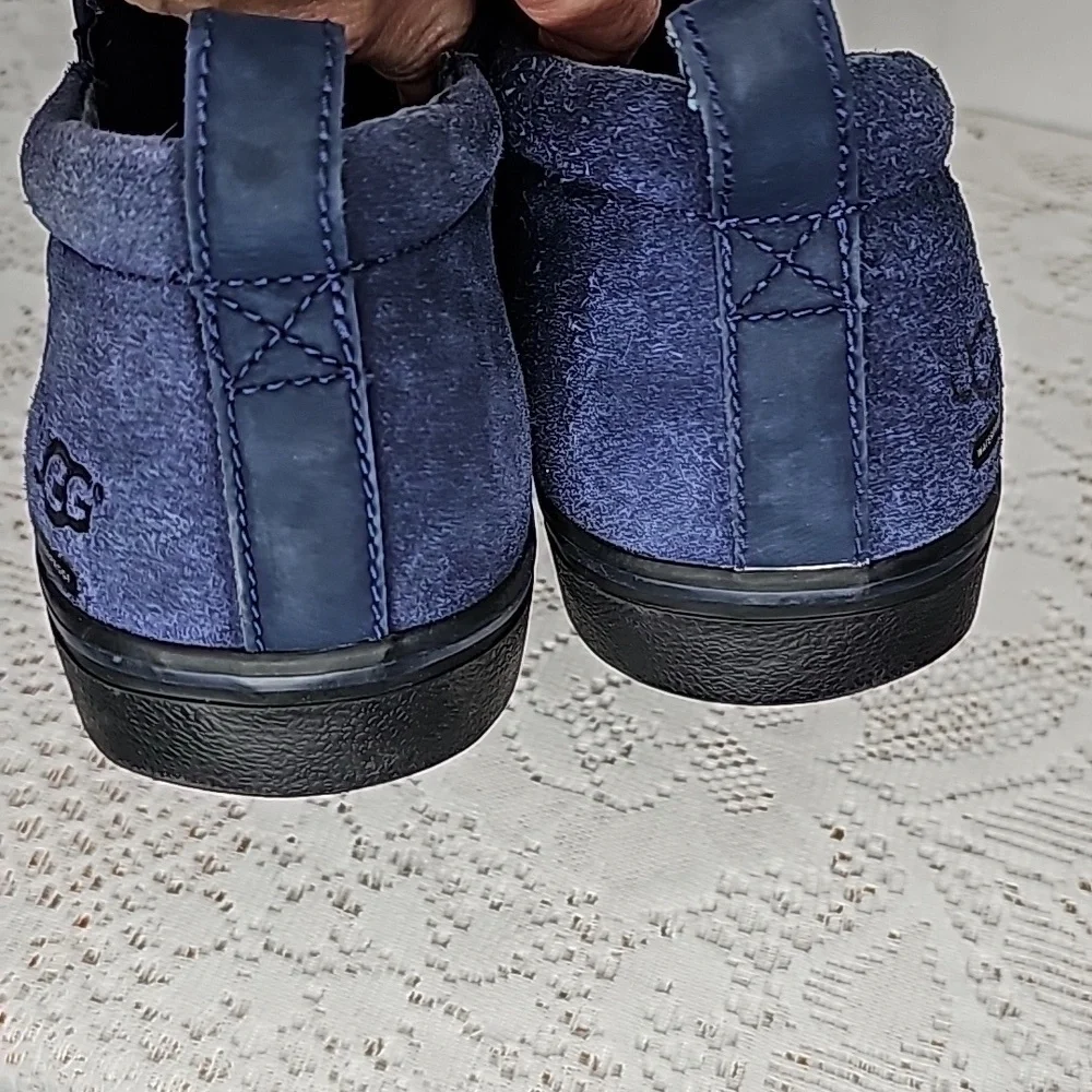 UGG men's Kemp waterproof suede leather navy blue slip on comfort system boot 11